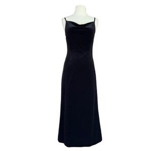 Junior small black velvet maxi strap dress Goth Prom Morticia Gothic VampireBall